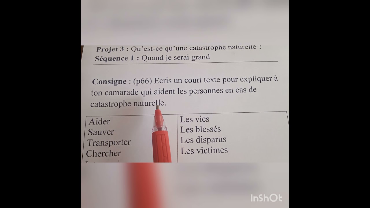 تعبير كتابي عن المهن production écrite les pompiers 5Ap