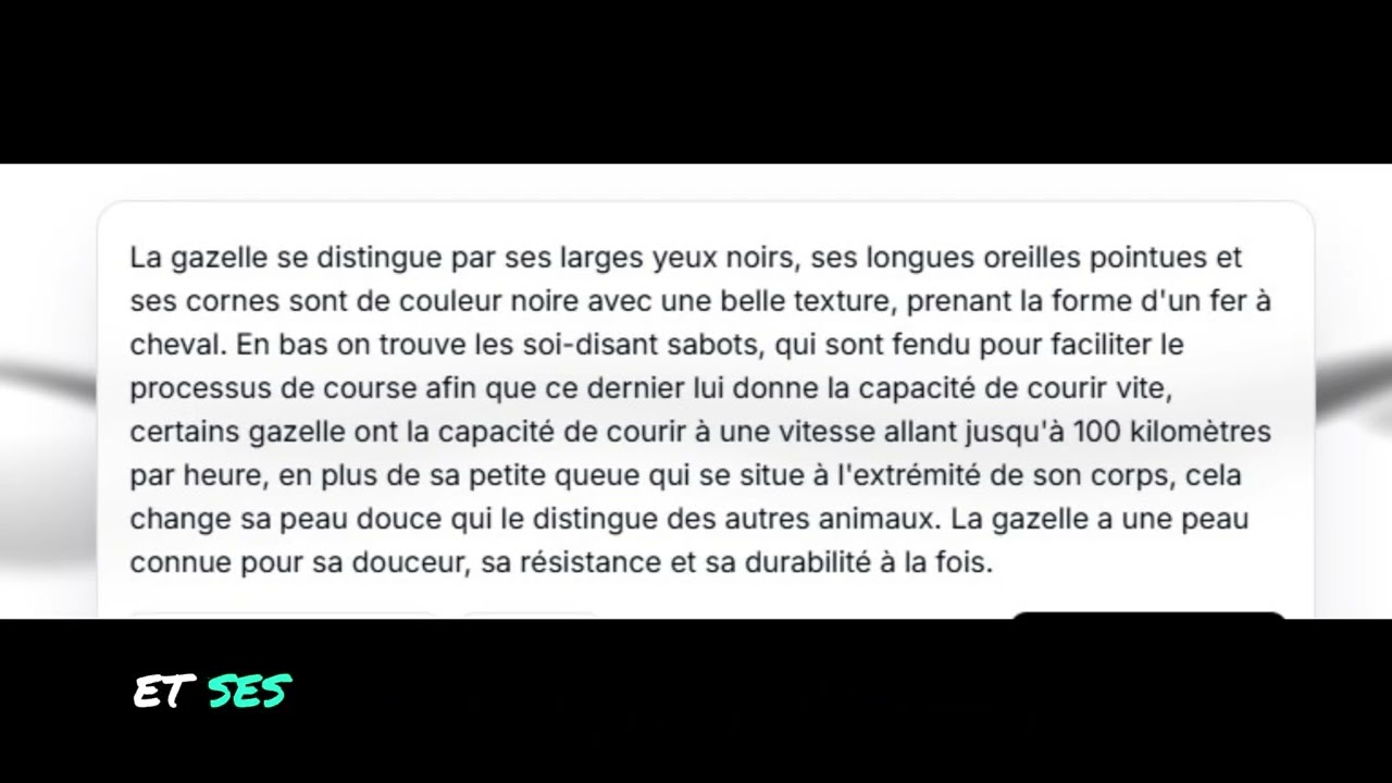 تعبير عن الغزالة باللغة الفرنسية للسنة الخامسة ابتدائي Gazella