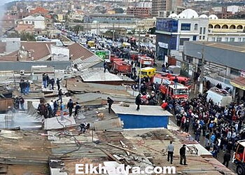 Photos;Incendie au marché communal du 8 mai 1945 à Ain Benian 2