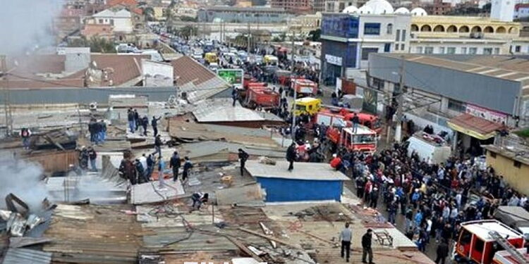 Photos;Incendie au marché communal du 8 mai 1945 à Ain Benian 1