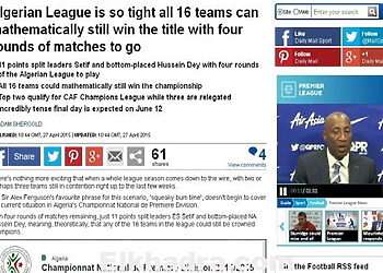 Le Daily Mail décrit la Ligue 1 algérienne comme le championnat le plus serré au monde 13