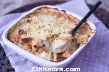 Gratin de poulet et de poireaux sans gluten