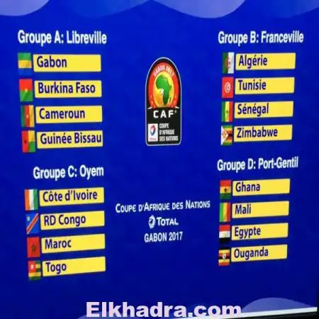 CAN 2017 : l’Algérie affrontera la Tunisie, le Zimbabwe et le Sénégal