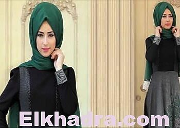 Modèle Très Élégant De Robe Vert Pour Femme Voilée Style À La Turque 1