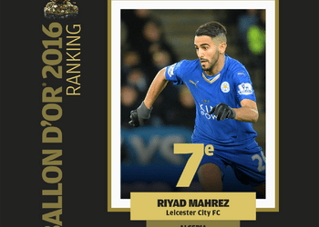 Riyad Mahrez est classé 7ème au Ballon dOr 2016 9