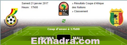 Ghana - Mali match en direct Live du Samedi 21 janvier 2017 1