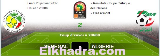 Sénégal - Algérie match en direct Live du Lundi 23 janvier 2017 1