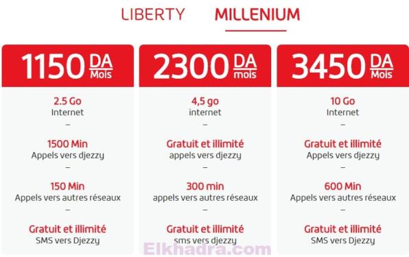 Djezzy Carte - offres , Liberty et Millinium - Appels et sms gratuits et illimités 3