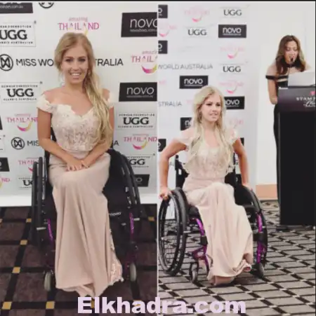 Photos : Justine Clarke est la première femme en fauteuil roulant à participer au concours de Miss Monde