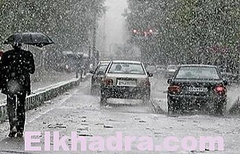 أمطار غزيرة و ثلوج على المرتفعات الاكثر من 800 متر بداية من ليلة الأحد الى مساء الإثنين 2