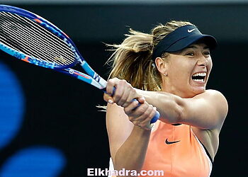 MELBOURNE, AUSTRALIA - JANUARY 18:  Maria Sharapova of Russia plays a backhand in her first round match against Nao Hibino of Japan during day one of the 2016 Australian Open at Melbourne Park on January 18, 2016 in Melbourne, Australia.  (Photo by Zak Kaczmarek/Getty Images)