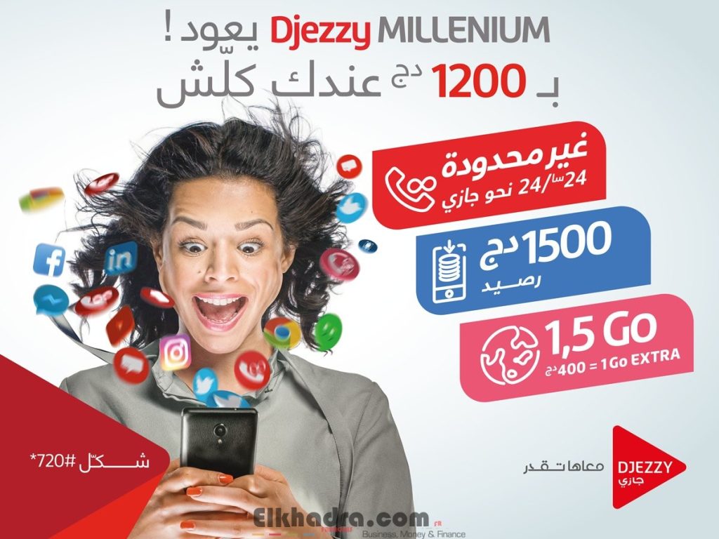 Djezzy Millenium revient avec des appels et sms gratuits 24 / 24 H 2