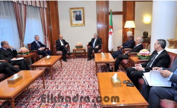 Ouyahia reçoit les ministres français Le Drian et Bruno Le Maire 2