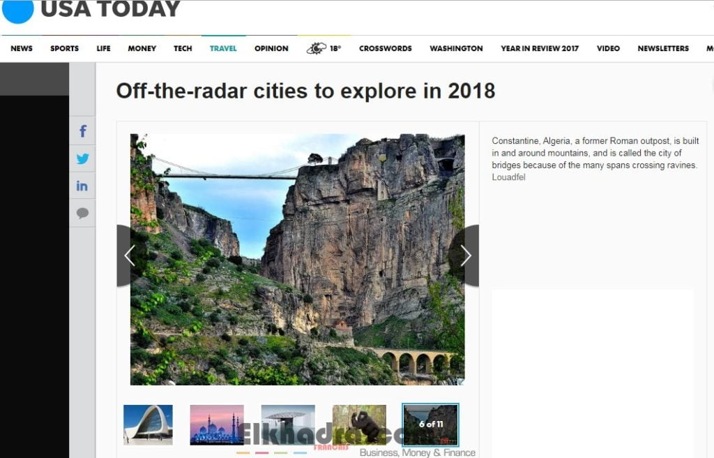 Tourisme Algeria : Constantine dans une sélection du magazine américain USA Today 3