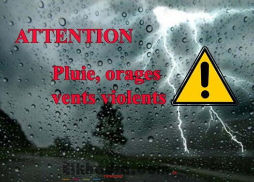 BMS Météo – Pluies orageuses sous rafales de vent sur 10 wilayas jusqu’à lundi 2