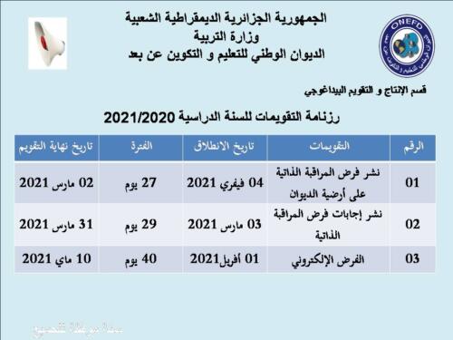  تحميل فروض المراسلة 2025 onefd.edu.dz 1
