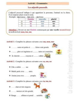 Les adjectifs possessifs (4AP) 1