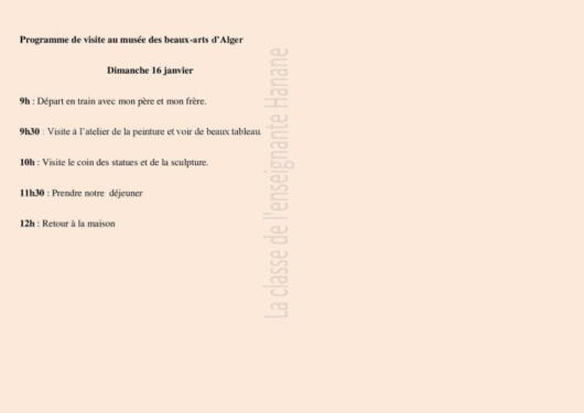 Des modèles de programme de visite au musée 1