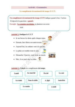 Le complément de temps (CCT) 1