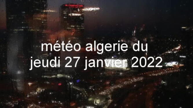météo algerie du jeudi 27 janvier 2022