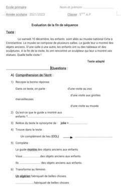 évaluation , P2S1 ...5AP ( le musée ) 1
