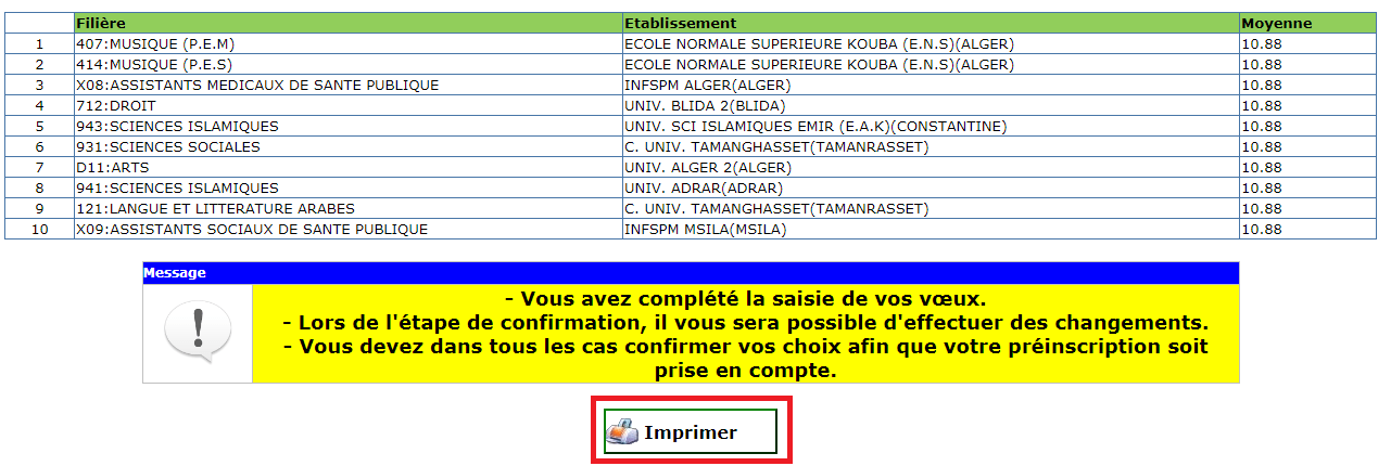 Préinscriptions - www.orientation.esi.dz 2022 10