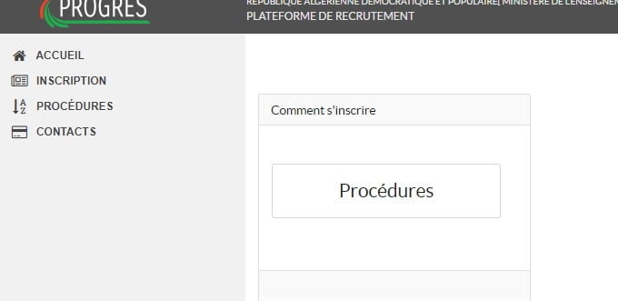 progres.mesrs.dz/webrecrutement recrutement concours sur titre pour l’accès au garde de Maître Assistant Classe « B » 1