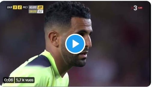 Le penalty parfaitement tiré de Riyad Mahrez face au FC Barcelone ! video 1
