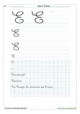 كراس تعليم الخط في اللغة الفرنسية للسنة الثالثة ابتدائي 5