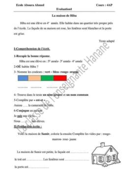 évaluation français 4ème primaire en algerie 6