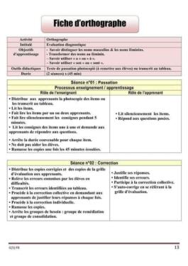Les fiches de l'évaluation diagnostique 5AP 8