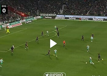 Ramy Bensebaini marque CSC face au Werner Brême 4