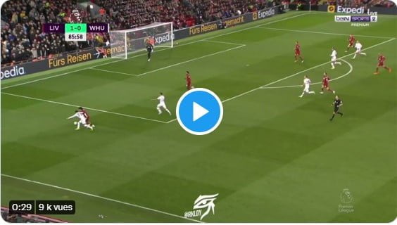 résumé Saïd Benrahma vs face à Liverpool