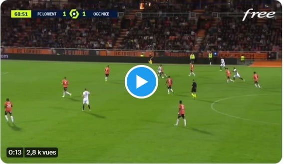 Hicham Boudaoui passeur décisif sur le 2e but -vidéo 1