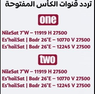 ترددات القنوات العربية المجانية الناقلة لمباريات كأس العالم FIFA قطر 2022 1