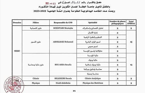 جميع مشاريع مسابقة الدكتوراه في الجزائر للموسم الجامعي 2023 1