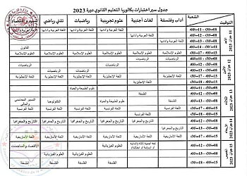 برنامج سير اختبارات امتحان شهادة البكالوريا 2023 جميع الشعب 13