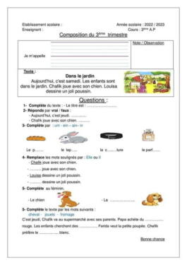 L'examen du troisième trimestre 3ème A.P .. 1