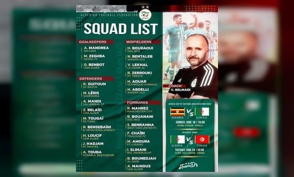 Algérie : Belmadi fait appel à quatre nouveaux joueurs pour l'Ouganda et la Tunisie 1