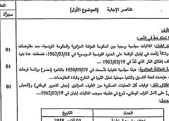 التصحيح الوزاري الرسمي لموضوع التاريخ والجغرافيا بكالوريا 2023 شعب علمية 10