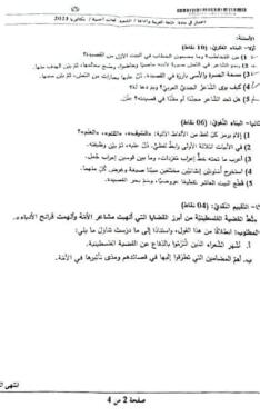 موضوع اللغة العربية بكالوريا 2023 شعبة لغات أجنبية 3