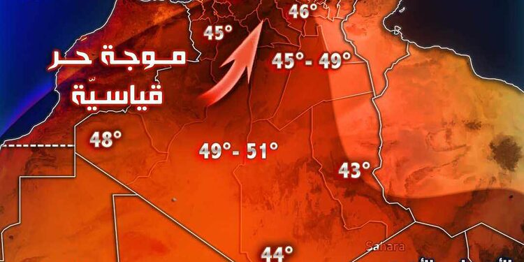 موجة حر قوية قيـــاسية ستضرب منطقة الجزائر و تونس خلال الايــام القادمة 1