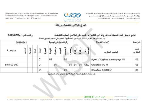 عرض عمل بالمؤسسة الوطنية للقنوات ENAC 2