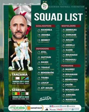 LA LISTE DE DJAMEL BELMADI POUR LES 2 PROCHAINS MATCH DE L’ALGÉRIE 2