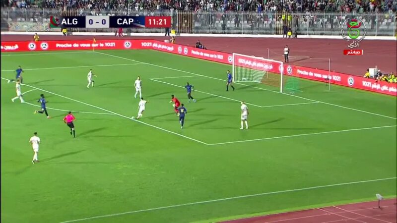 شاهد هدف المنتخب الجزائري الأول في مرمى الرأس الاخضر …. هدف عمورة
