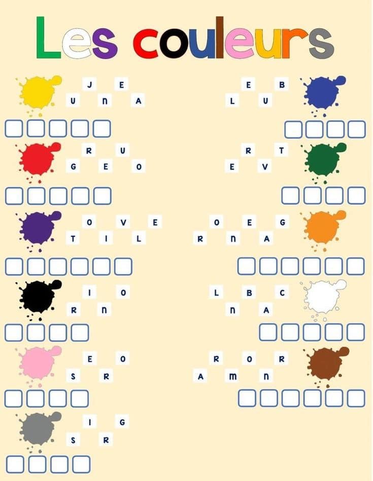 Des activités pour apprendre les couleurs 3AP 1