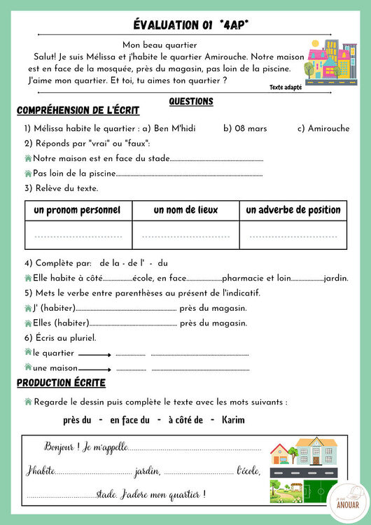 Niveau: 4AP Évaluation séquence 01 1