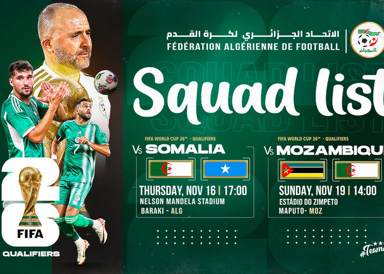 Algérie : Belmadi retient 23 joueurs pour la Somalie et le Mozambique 1