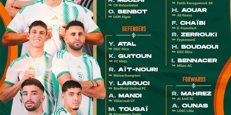 EN ALGERIE : La liste des 27 pour la CAN est enfin connue 1