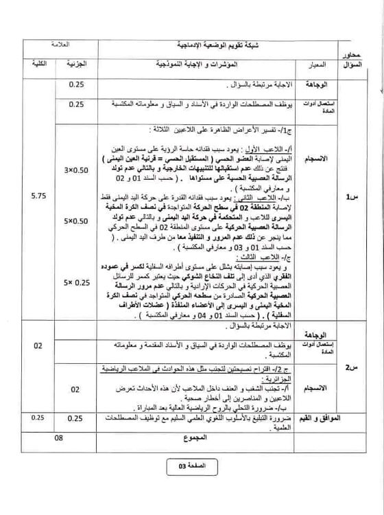 bem 2024 الامتحان التجريبي لمدارس أشبال الأمة +مرفق بالحل في مادة علوم الطبيعية و الحياة 4